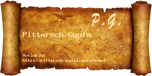 Pittersch Gyula névjegykártya